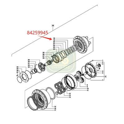 기계에 대한 행성 허브 교체 28T 84259945 브레이크 디스크