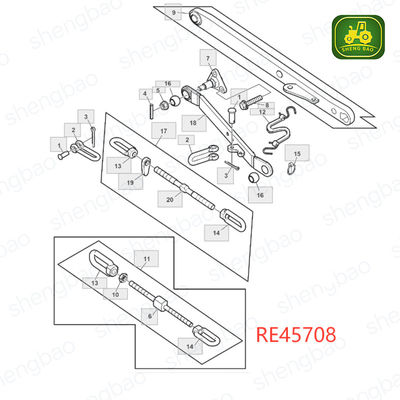 3점 연결 부품 RE45708 SJ24944 트랙터용 스웨이 체인